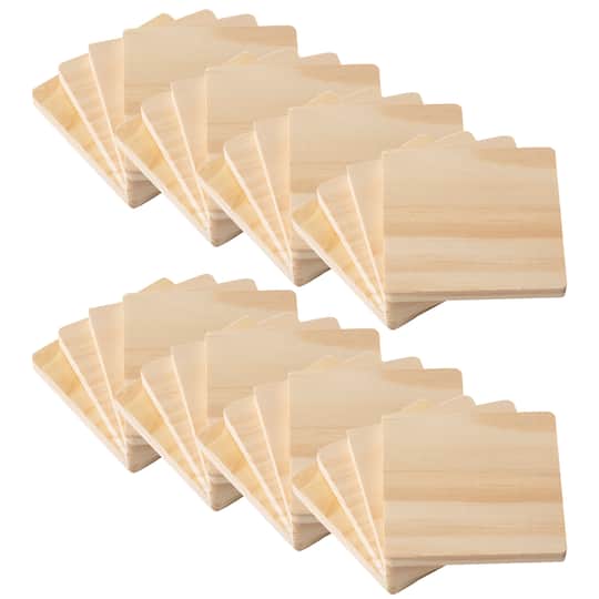 8 Packs: 4 ct. (32 total) Wooden Coaster Set by Make Market&#xAE;